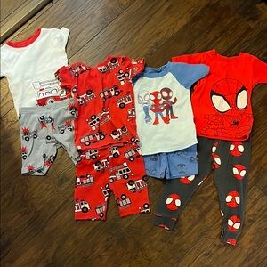 Kids' Superhero and Fire Truck Pajama Set